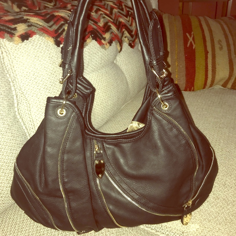Bad@$$ Biker Chic Vegan Black Shoulder-Bag
